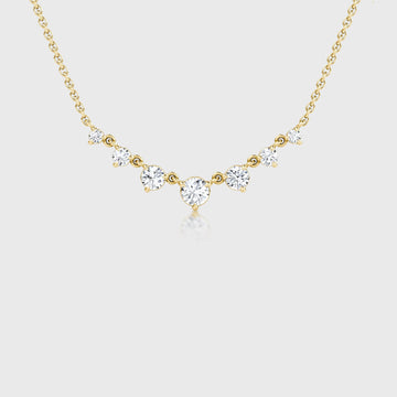 Seven graduated Lab grown Diamonds Pendant Necklace