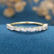 Moissanite | Diamond Half Eternity Wedding Band