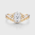 Oval cut Moissanite Side Stone Bridal Set