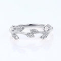 Nature Inspired moissanite | Diamonds Leaf branch stacking wedding ring