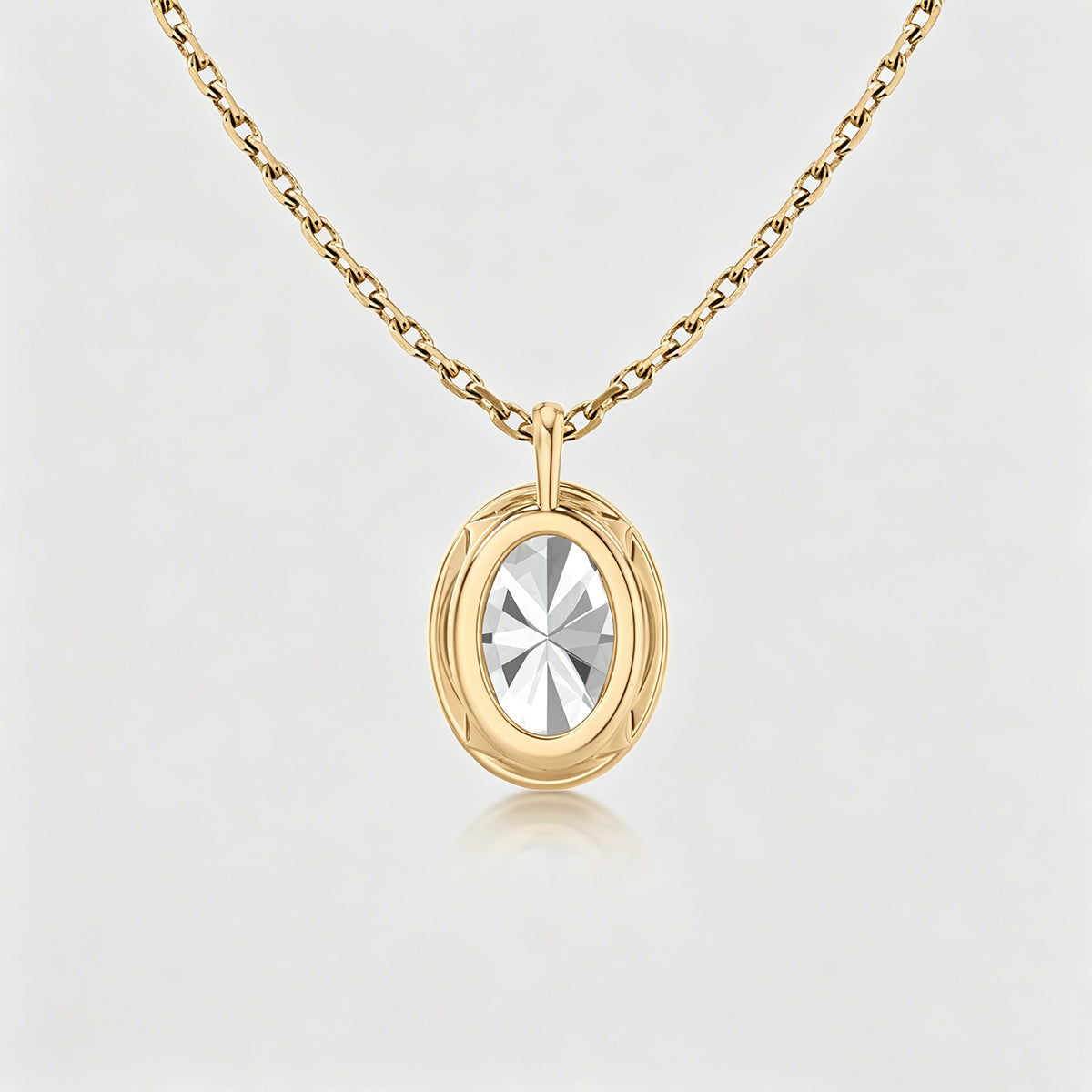 1.0 Carat  Oval Cut Lab grown diamond Pendant Necklace