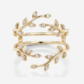 Nature Inspired moissanite | Diamonds Leaf branch stacking Gold wedding ring