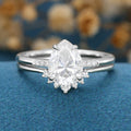 Pear Cut Moissanite Engagement ring Bridal Set