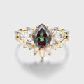 Pear Cut Lab Alexandrite Ring set