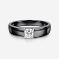 Princess Cut Moissanite Statement Ring • Mens Wedding Band (Copy)