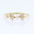 Nature Inspired moissanite | Diamonds Leaf branch stacking Gold wedding ring