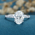3.0Carat Oval cut Lab-grown diamond Solid gold Engagement Ring