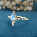 Kite Cut Labradorite Yellow Gold Engagement Ring