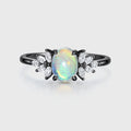 Oval Opal Cluster Engagement ring