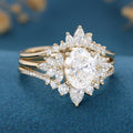 Oval cut 1.5Carat Lab grown Diamond Wedding bridal set