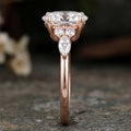 1.0CT~5.0CT Oval cut Lab grown Diamond Cluster Engagement Ring