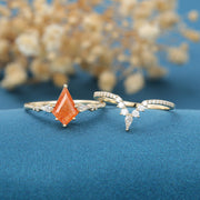 Kite Cut Sunstone Wedding Bridal Set