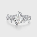 Nature Inspired Kite cut Moissanite Leaf Gold Engagement Ring