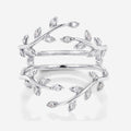 Nature Inspired moissanite | Diamonds Leaf branch stacking Gold wedding ring