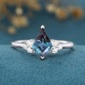 Kite Cut Alexandrite Engagement Ring