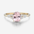 Oval cut Morganite Cluster Engagement ring