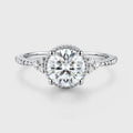 Round cut Moissanite Twisted Engagement Ring