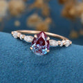 Pear cut Alexandrite | Diamond Engagement ring 