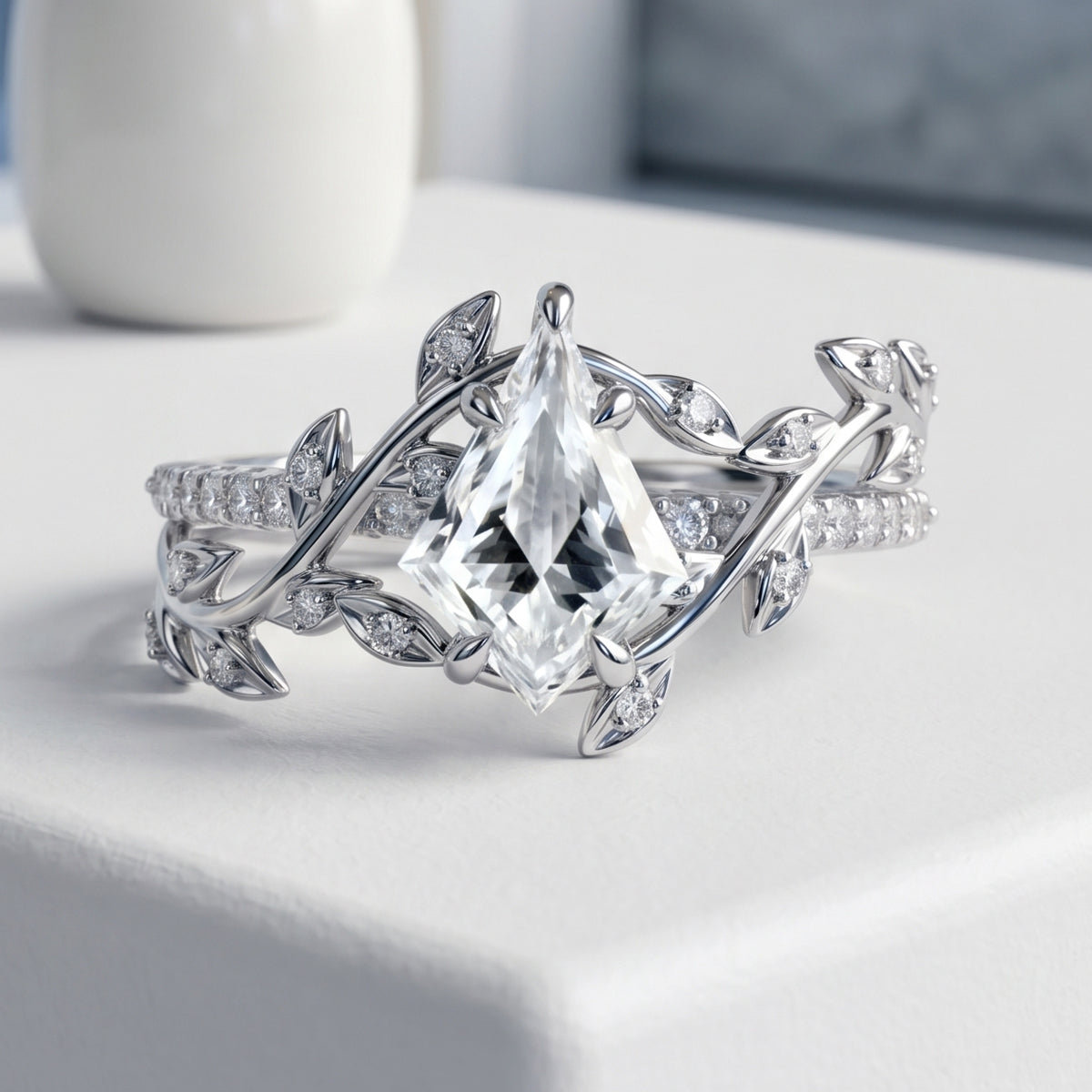 Nature Inspired 1.0CT~3.0CT IGI Kite cut Diamond Engagement Ring