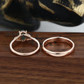 Enchanted Forest Moss Agate Couple Rings | Rose gold | Handcrafted Nature-Inspired Jewelry
