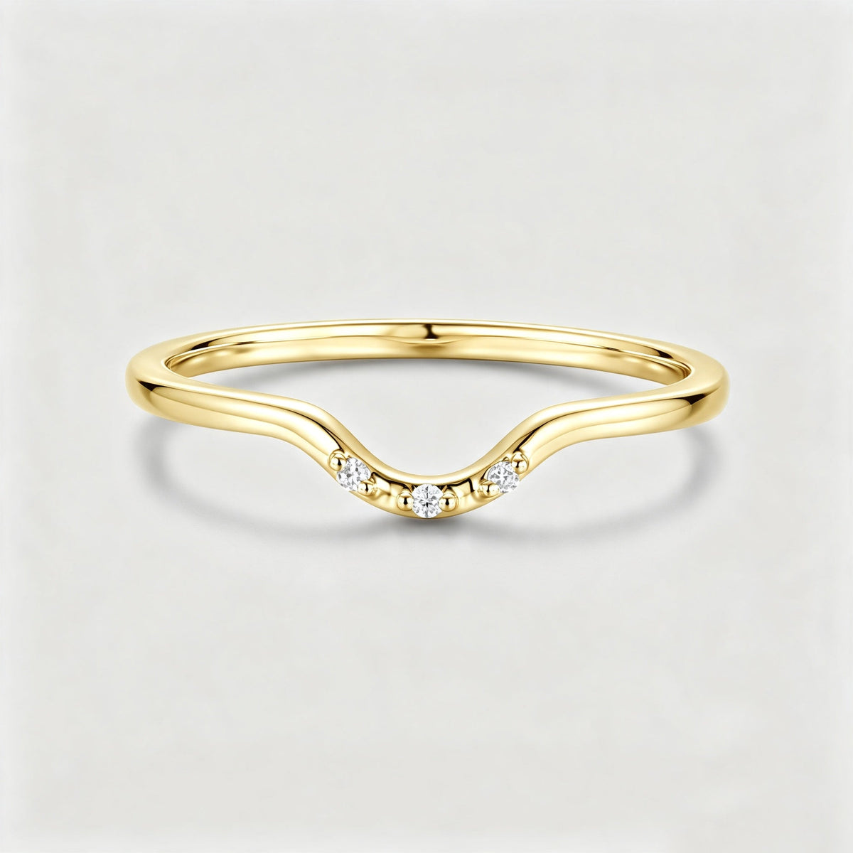 Moissanite | Diamond Curved Wedding Band