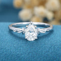 Pear cut Moissanite Solitaire Engagement Ring