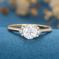 Round cut Moissanite Engagement ring