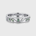 Luxury Men's Moss Agate Engagement Band - Solid gold men ring