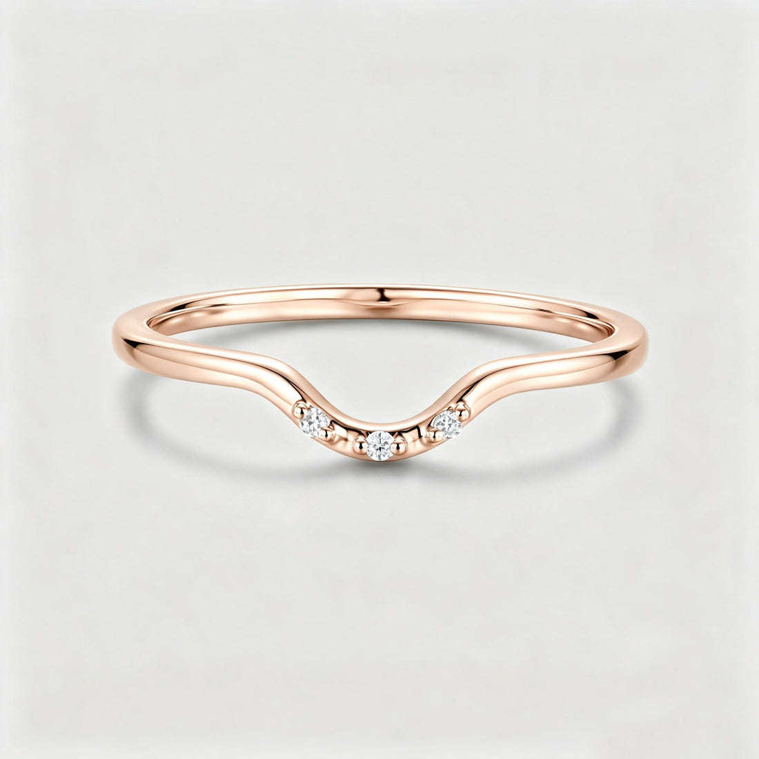 Moissanite | Diamond Curved Wedding Band