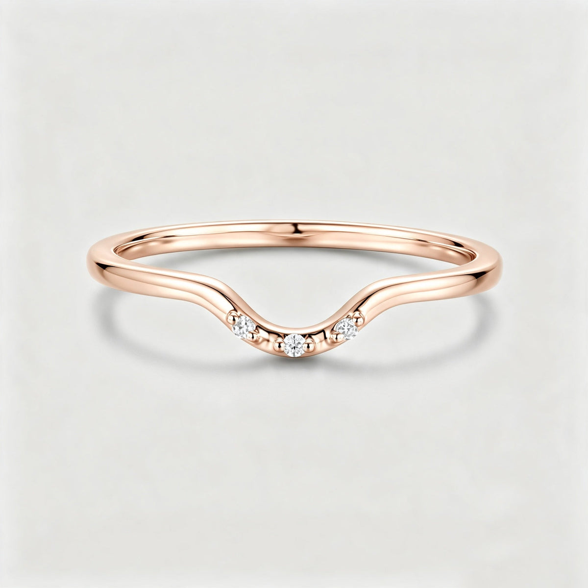 Moissanite | Diamond Curved Wedding Band