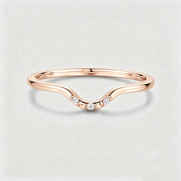 Moissanite | Diamond Curved Wedding Band