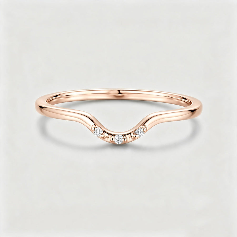 Moissanite | Diamond Curved Wedding Band