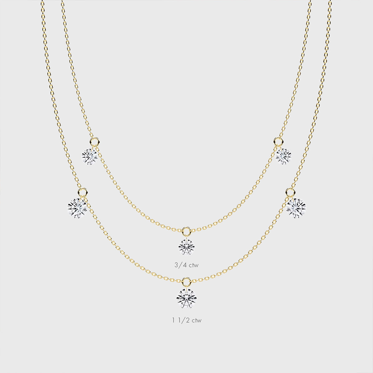 Round Lab grown Diamonds Pendant Necklace