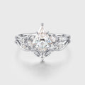 Kite cut Moissanite Leaf Vine Split Shank Bridal Set
