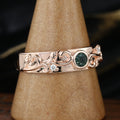 Luxury Men's Moss Agate Engagement Band - Solid gold men ring
