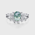 Natural Green Moss Agate Oval Cluster WeddingBridal Sets