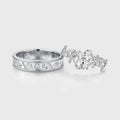 Nature Inspired Oval cut Moissanite Leaf Gold Engagement Ring