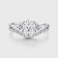Oval cut Moissanite Side Stone Bridal Set