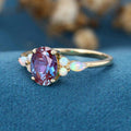 Oval cut Alexandrite | Diamond Engagement ring 