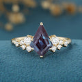 Kite Cut Alexandrite Engagement Ring