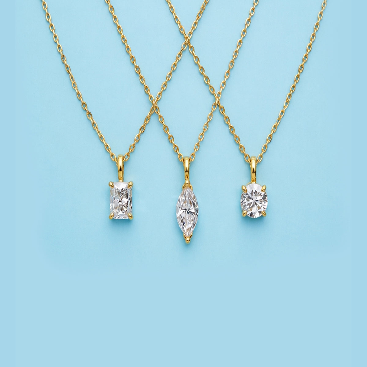 1.0 Carat Marquise Cut Lab-grown Diamonds Pendant Necklace