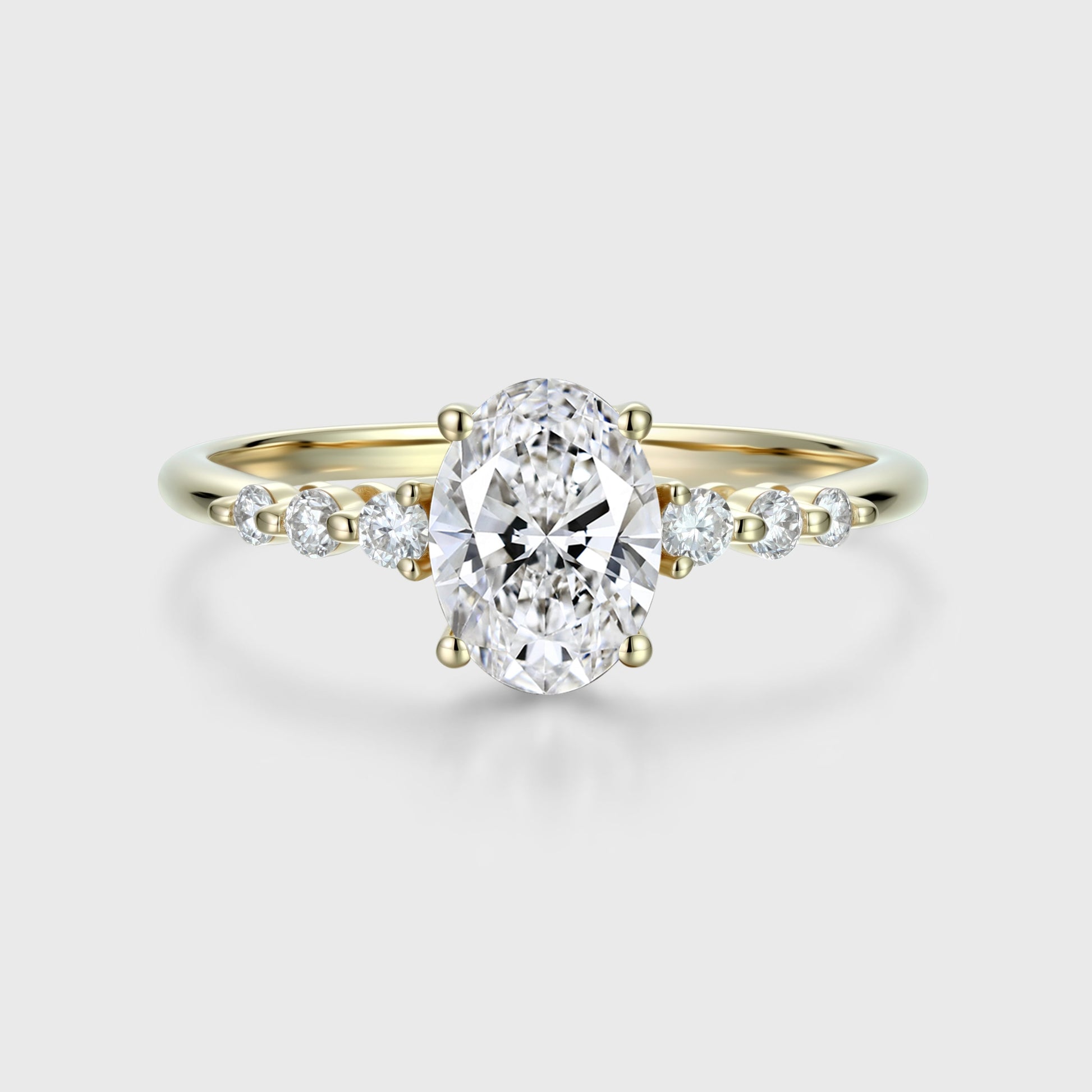 1.5Carat Oval Shaped Lab grown Diamond Engagement Ring