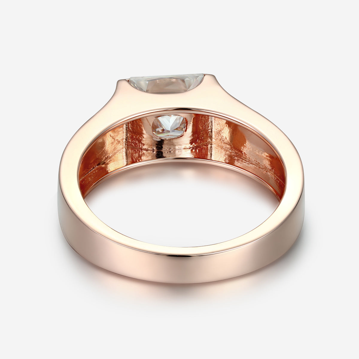 2.0Carat Princess Cut Moissanite Statement Ring • Mens Wedding Band