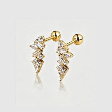 Multi Shape Lab grown Diamonds Antique Cluster Drop Earrings Set