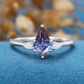 Kite Cut Alexandrite Engagement Ring