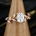 Nature Inspired Marquise cut Moissanite Solid Gold Engagement Ring