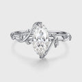 Nature Inspired Marquise cut Moissanite Leaf Gold Engagement Ring
