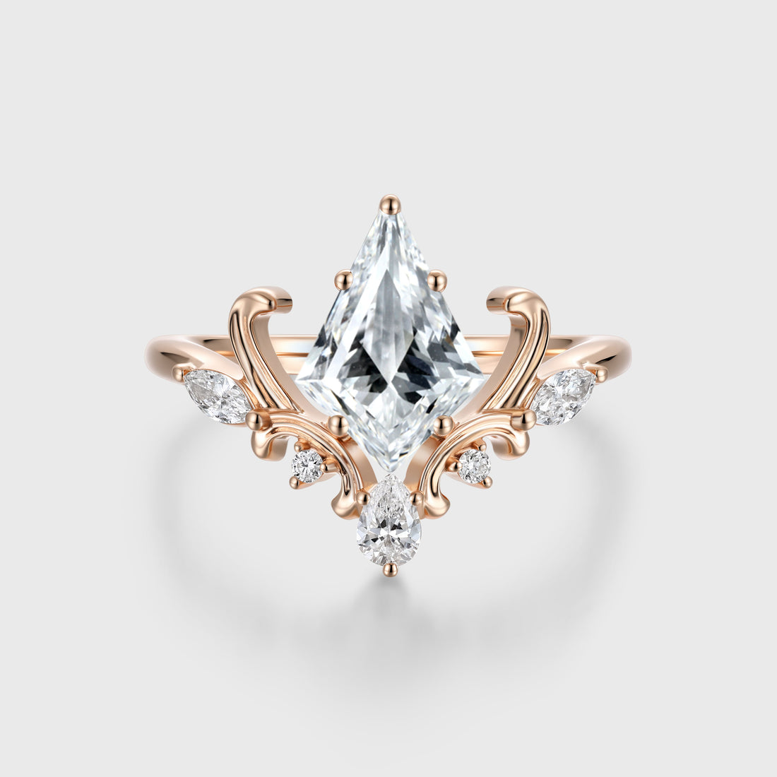 Vintage 1.0CT~3.0CT Kite cut Lab grown Diamond Engagement Ring