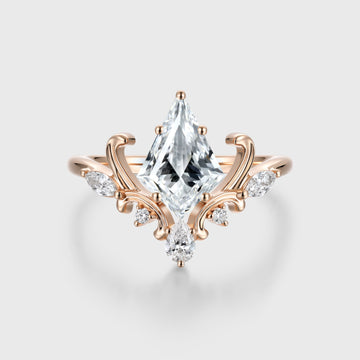 Vintage 1.0CT~3.0CT Kite cut Lab grown Diamond Engagement Ring