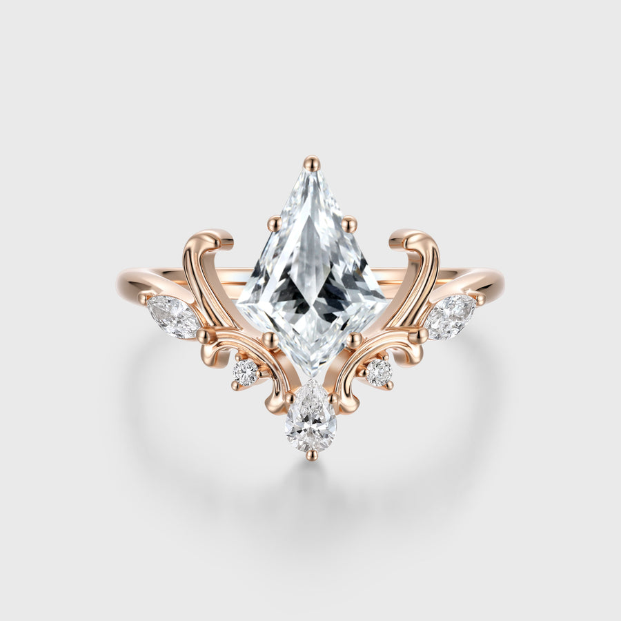 Vintage 1.0CT~3.0CT Kite cut Lab grown Diamond Engagement Ring